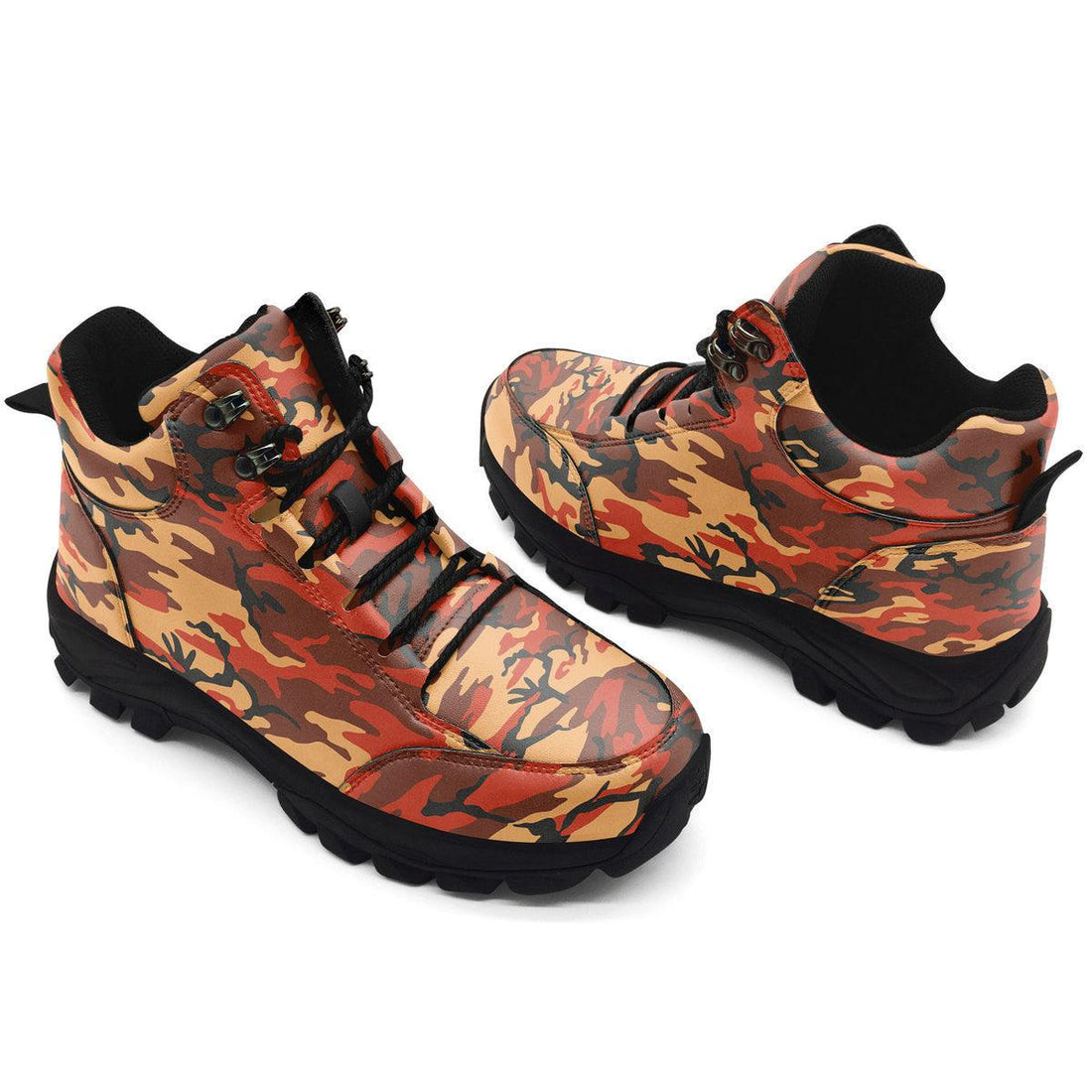 Flecktarn Red Brown German WWII CamoPatterns Hiking Shoes - OodieGang