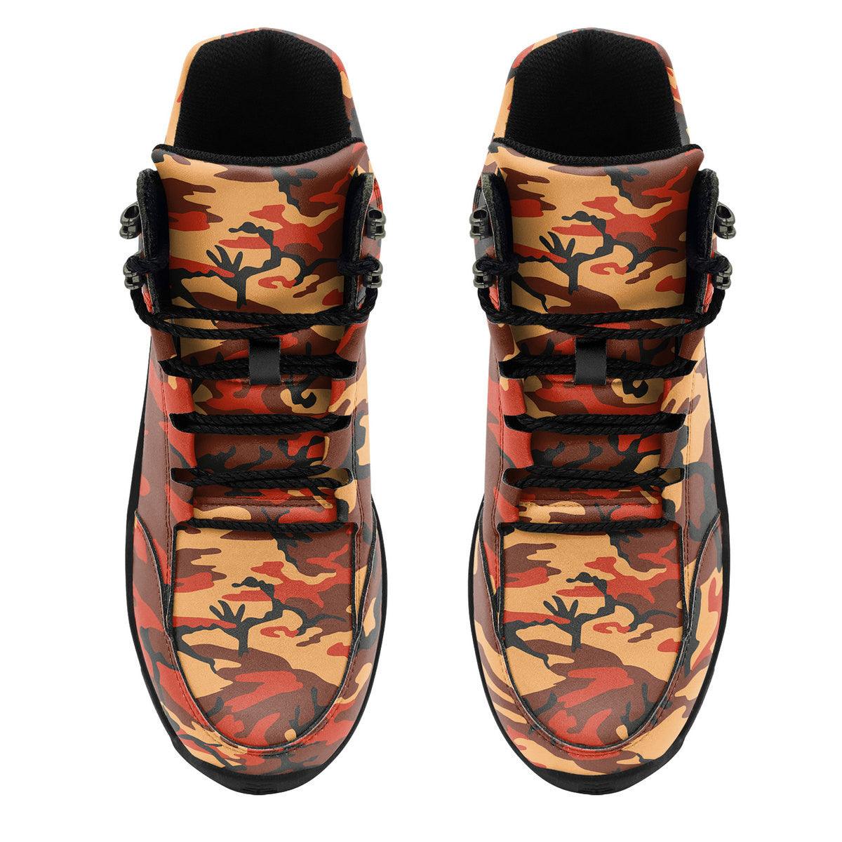 Flecktarn Red Brown German WWII CamoPatterns Hiking Shoes - DucG