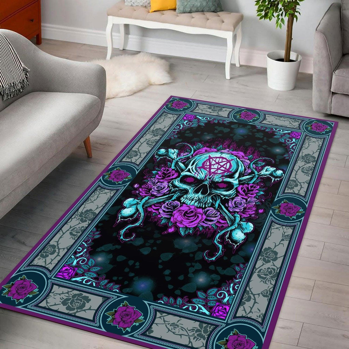 Flower Skull Rug - DucG