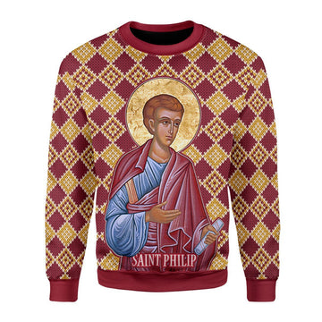 Gearhomies Christmas Unisex Sweater Philip the Apostle 3D Apparel