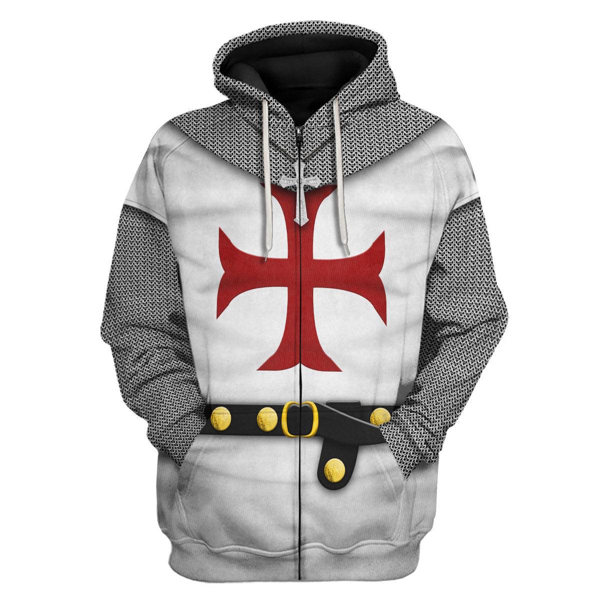 Gearhomie 1147–1149 English Templar Knight Costume Hoodie Sweatshirt T-Shirt Tracksuit - Gearhomie.com