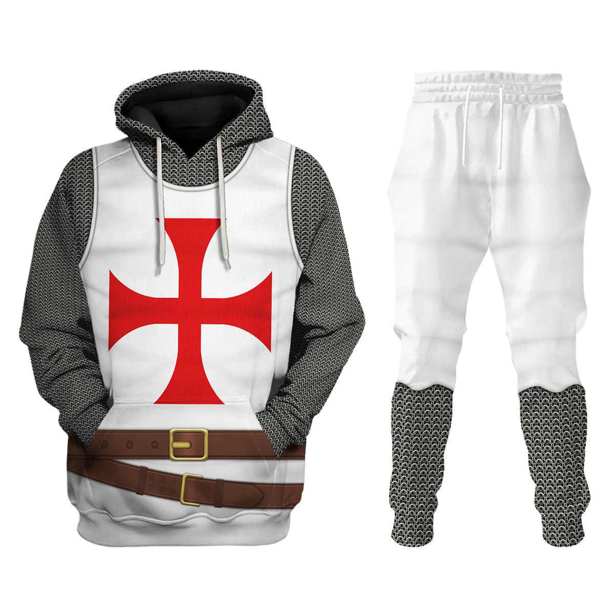 Gearhomie 12th Century Knights Templar Costume Hoodie Sweatshirt T-Shirt Tracksuit - Gearhomie.com