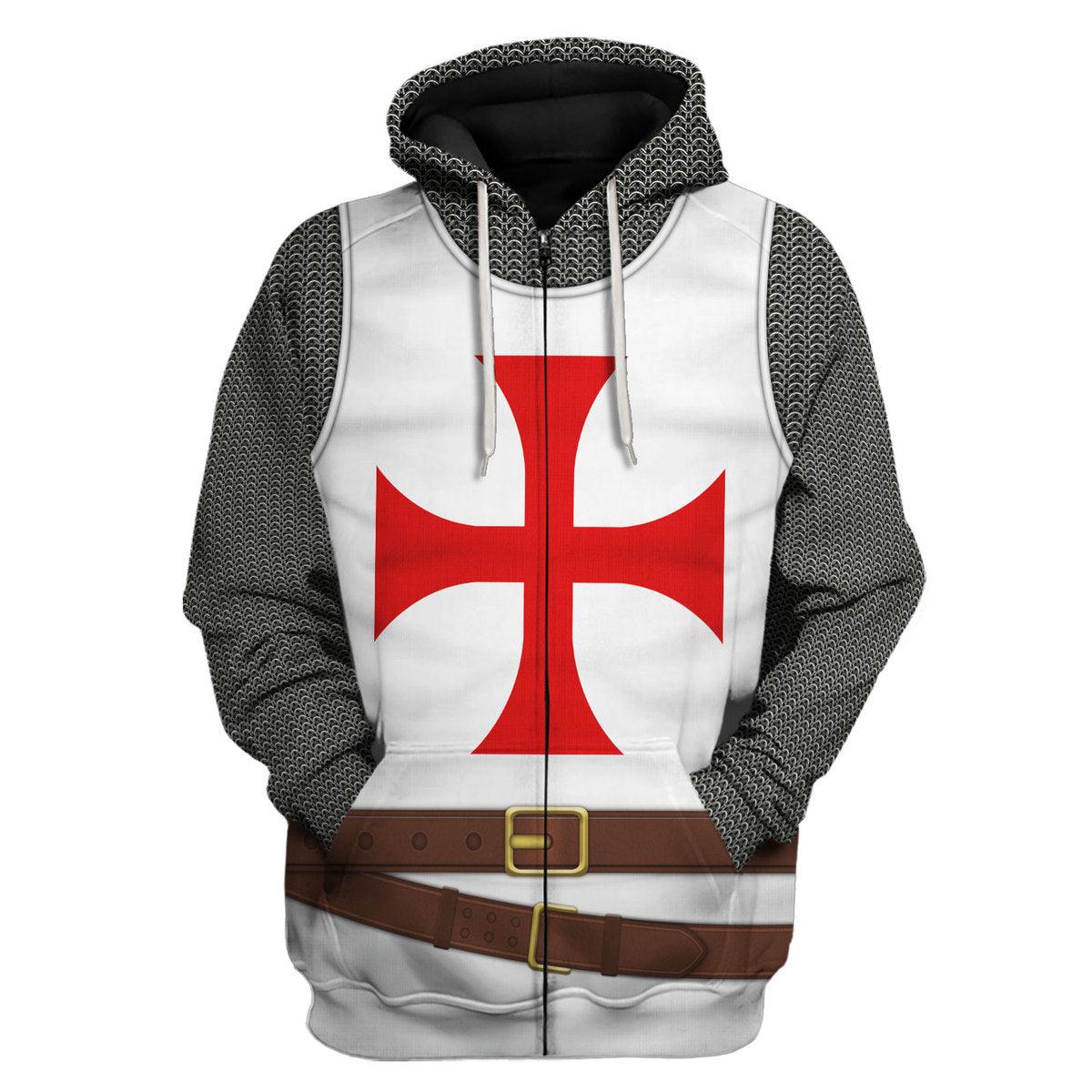 Gearhomie 12th Century Knights Templar Costume Hoodie Sweatshirt T-Shirt Tracksuit - Gearhomie.com