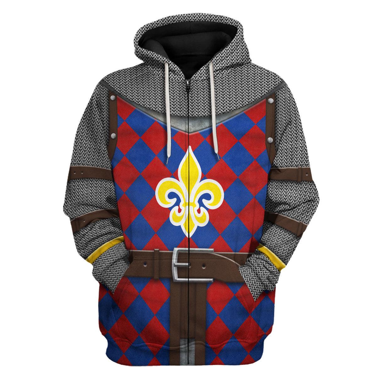 Gearhomie 13th Century French Knight Costume Hoodie Sweatshirt T-Shirt Tracksuit - Gearhomie.com