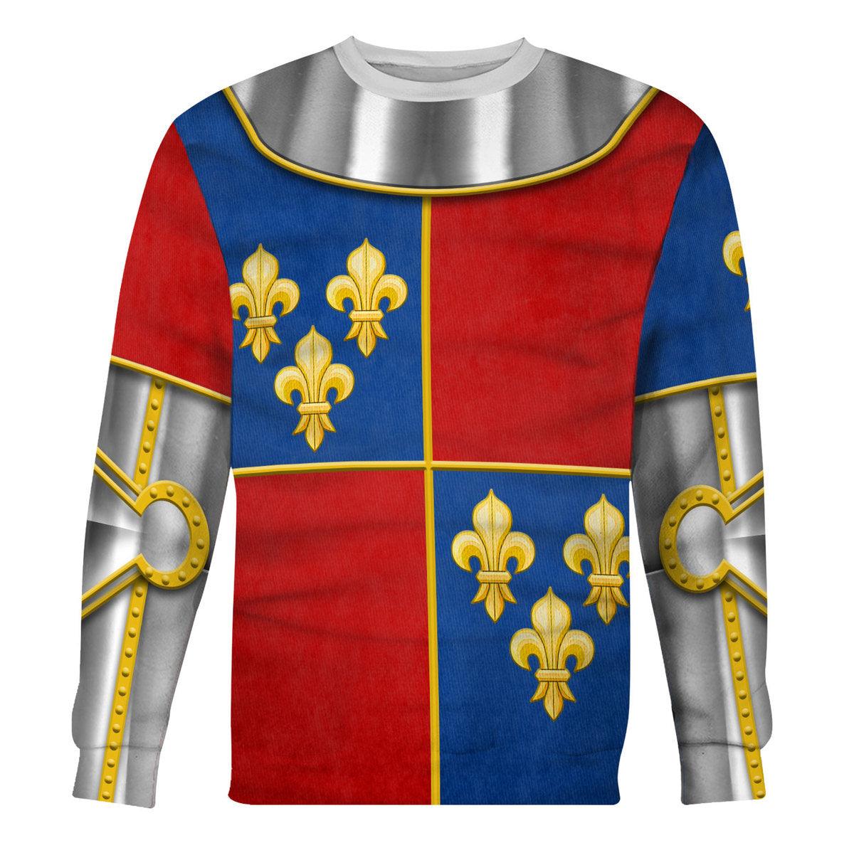 Gearhomie 1415 Agincourt Charles I d'Albret Knight Costume Hoodie Sweatshirt T-Shirt Tracksuit - Gearhomie.com
