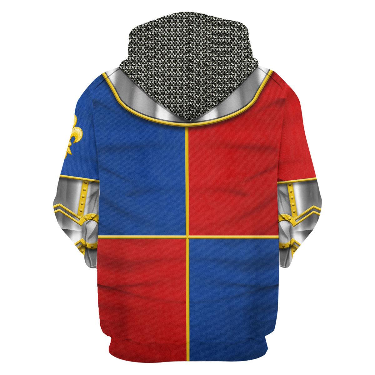Gearhomie 1415 Agincourt Charles I d'Albret Knight Costume Hoodie Sweatshirt T-Shirt Tracksuit - Gearhomie.com