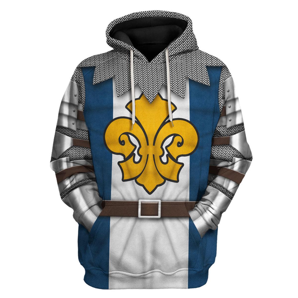 Gearhomie 14th Century French Knight Costume Hoodie Sweatshirt T-Shirt Tracksuit - Gearhomie.com