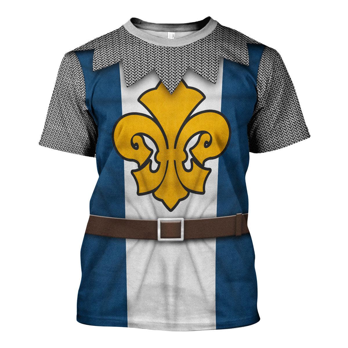 Gearhomie 14th Century French Knight Costume Hoodie Sweatshirt T-Shirt Tracksuit - Gearhomie.com