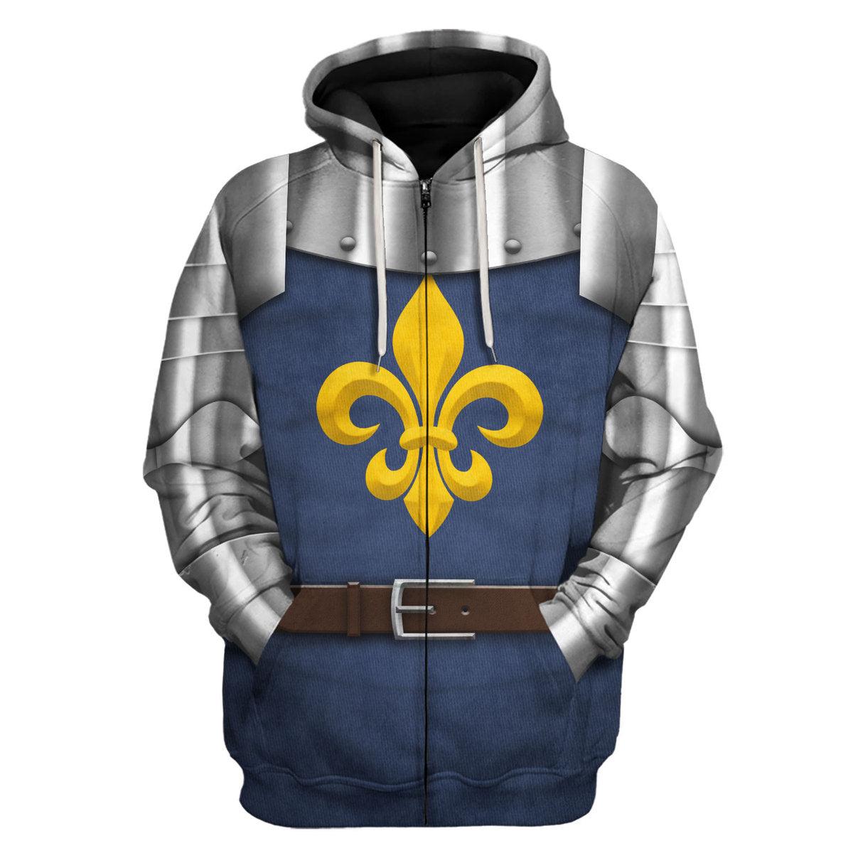Gearhomie 15th Century French Knight Costume Hoodie Sweatshirt T-Shirt Tracksuit - Gearhomie.com