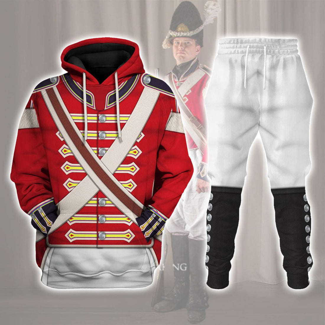 Gearhomie 23rd Foot (Royal Welch Fuzileers ) Private – Grenadier Company (1802-1812) Uniform All Over Print Hoodie Sweatshirt T-Shirt Tracksuit - Gearhomie.com