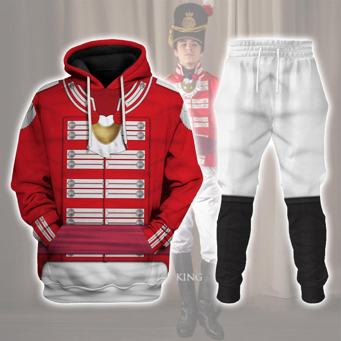 Gearhomie 33rd Foot (1st Yorkshire West Riding) Officer-Flank Company-Full Dress(1812-1815) Uniform All Over Print Hoodie Sweatshirt T-Shirt Tracksuit - Gearhomie.com