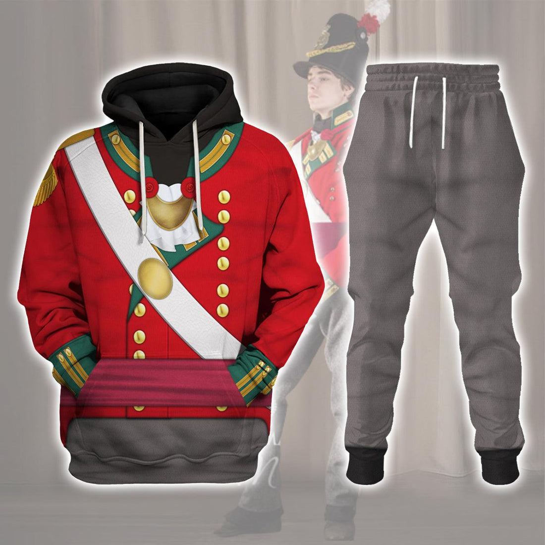 Gearhomie 69th Foot (South Lincolnshire) Officer-Centre Company-Campaign Dress (1812-1815) Uniform All Over Print Hoodie Sweatshirt T-Shirt Tracksuit - Gearhomie.com