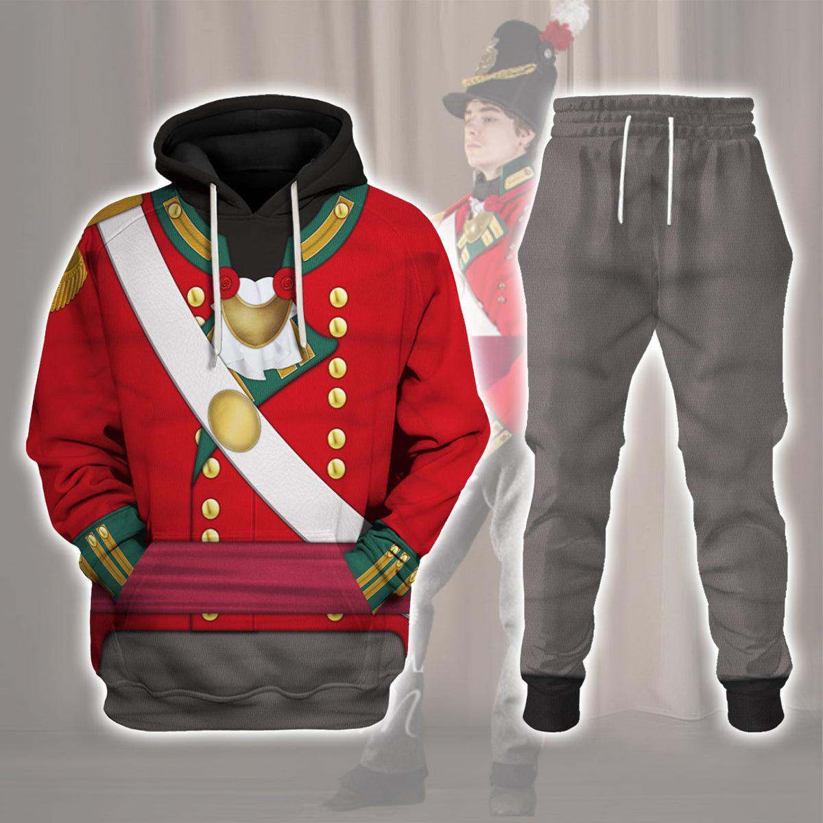 Gearhomie 69th Foot (South Lincolnshire) Officer-Centre Company-Campaign Dress (1812-1815) Uniform All Over Print Hoodie Sweatshirt T-Shirt Tracksuit - Gearhomie.com