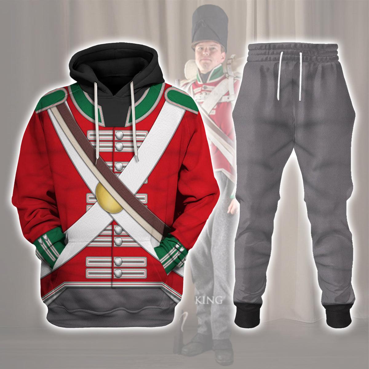 Gearhomie 69th Foot (South Lincolnshire) Private Centre Company (1812-1815) Uniform All Over Print Hoodie Sweatshirt T-Shirt Tracksuit - Gearhomie.com