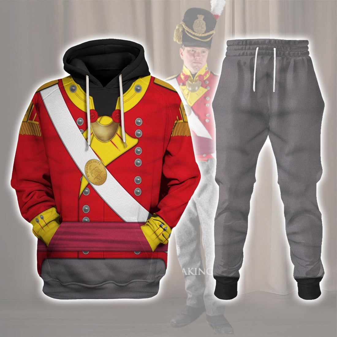Gearhomie 6th Foot (Warwickshire) Officer-Grenadier Company (1812-1815) Uniform All Over Print Hoodie Sweatshirt T-Shirt Tracksuit - Gearhomie.com