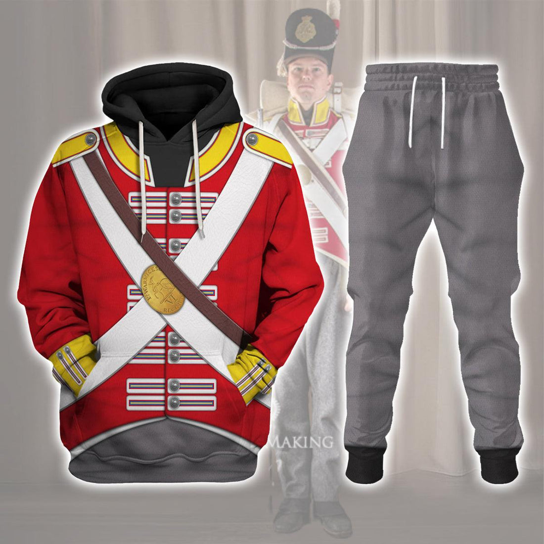 Gearhomie 6th Foot (Warwickshire) Private-Centre Company (1812-1815) Uniform All Over Print Hoodie Sweatshirt T-Shirt Tracksuit - Gearhomie.com
