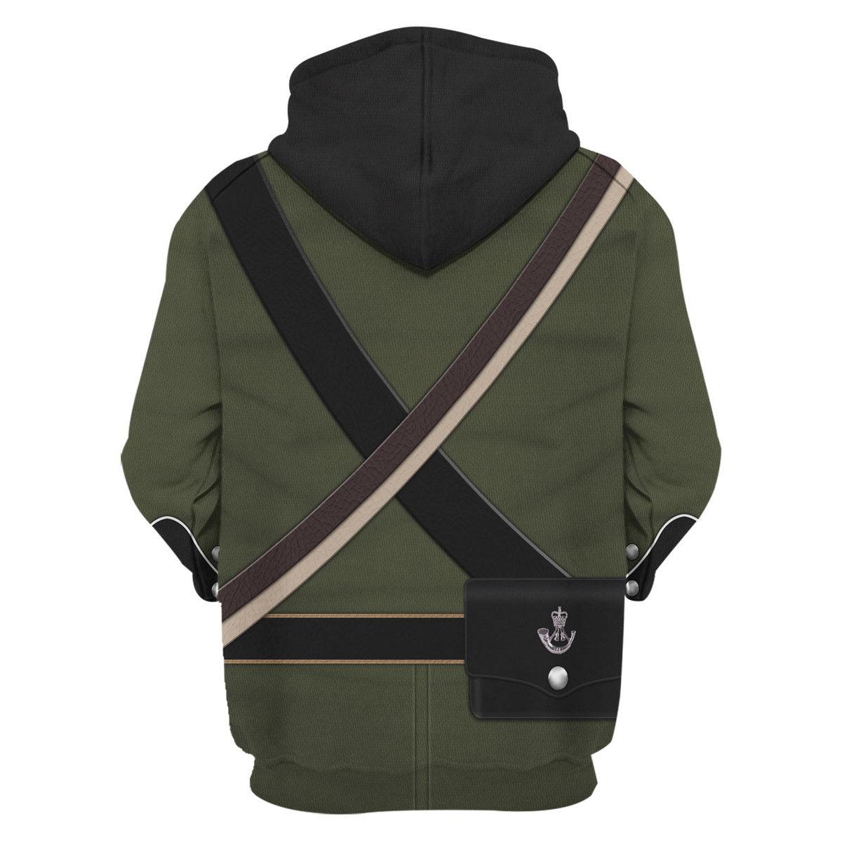 Oodiegang 95th (Rifle) Regiment-Rifleman 1806-1815 Uniform All Over Print Hoodie Sweatshirt T-Shirt Tracksuit - Oodiegang.com