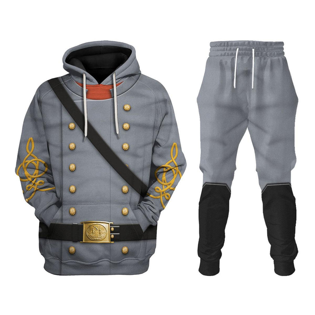 Gearhomie American Confederate Army-Cavalry Officer Uniform All Over Print Hoodie Sweatshirt T-Shirt Tracksuit - Gearhomie.com
