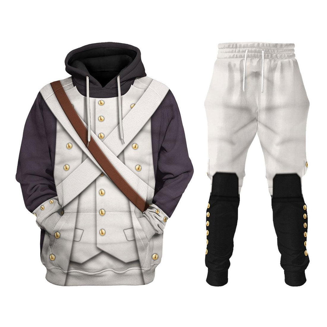 Gearhomie American Infantry-3rd Connecticut Regiment-1783 Uniform All Over Print Hoodie Sweatshirt T-Shirt Tracksuit - Gearhomie.com