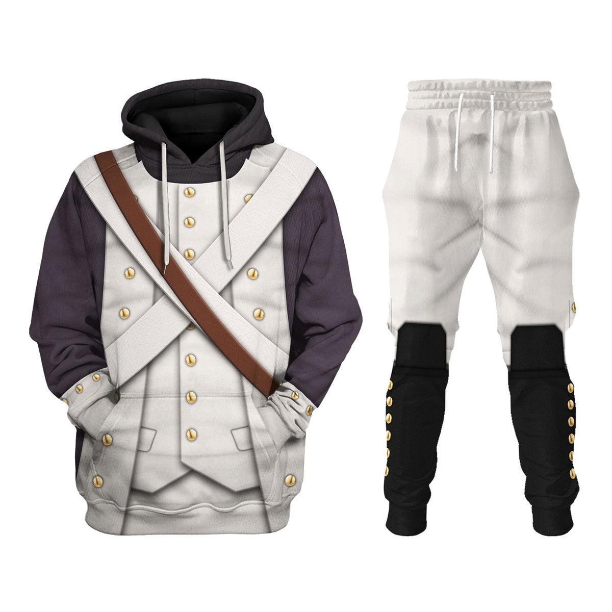 Gearhomie American Infantry-3rd Connecticut Regiment-1783 Uniform All Over Print Hoodie Sweatshirt T-Shirt Tracksuit - Gearhomie.com