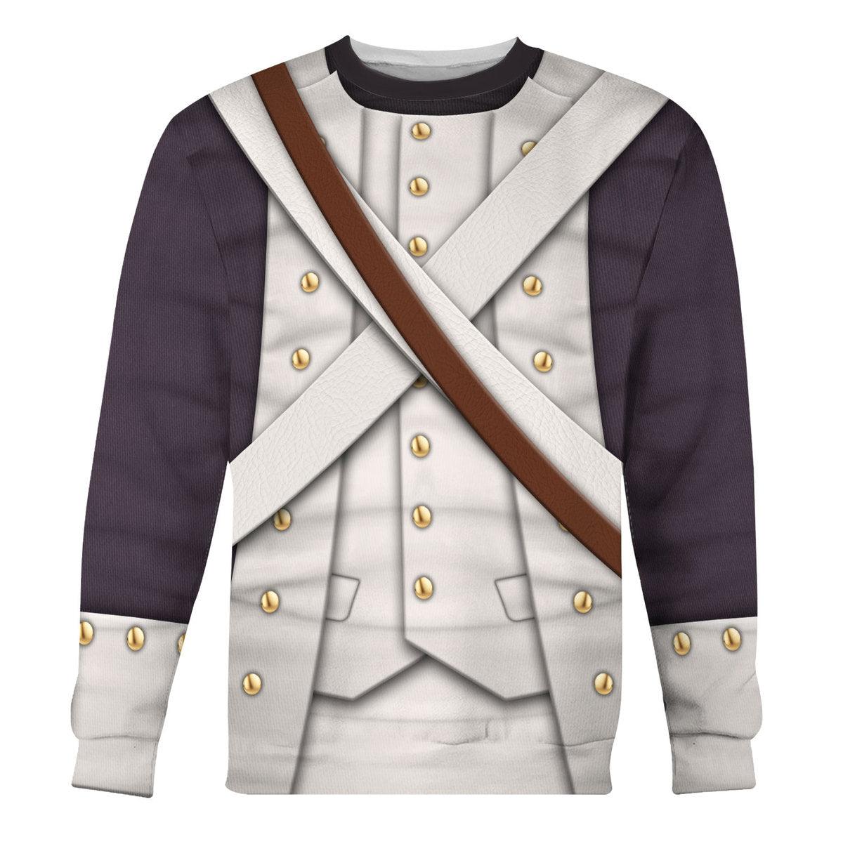 Gearhomie American Infantry-3rd Connecticut Regiment-1783 Uniform All Over Print Hoodie Sweatshirt T-Shirt Tracksuit - Gearhomie.com