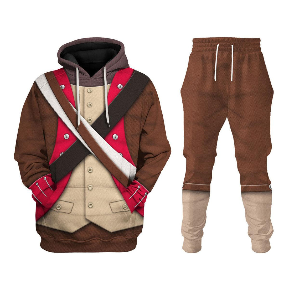 Gearhomie American Infantry-6th Continental Regiment-1776-1783 Uniform All Over Print Hoodie Sweatshirt T-Shirt Tracksuit - Gearhomie.com