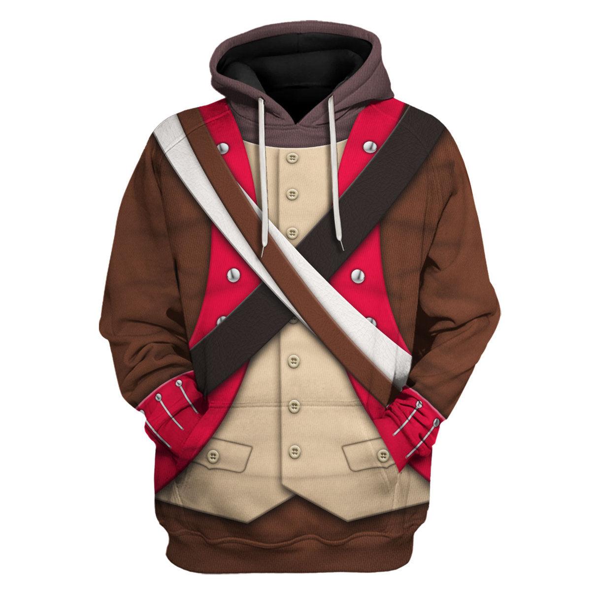 Gearhomie American Infantry-6th Continental Regiment-1776-1783 Uniform All Over Print Hoodie Sweatshirt T-Shirt Tracksuit - Gearhomie.com
