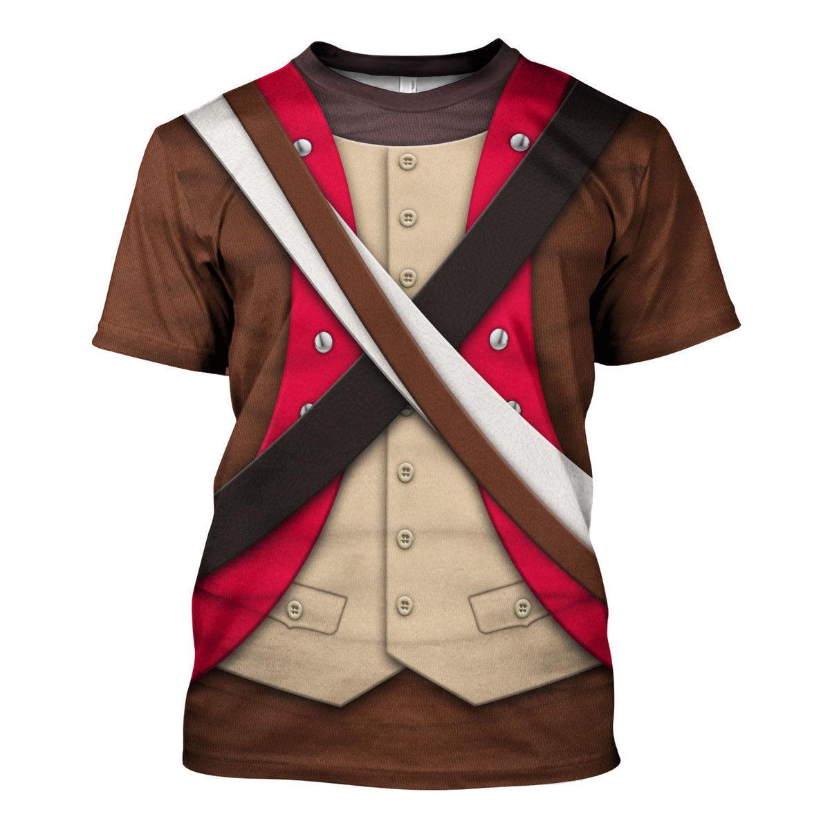 Gearhomie American Infantry-6th Continental Regiment-1776-1783 Uniform All Over Print Hoodie Sweatshirt T-Shirt Tracksuit - Gearhomie.com
