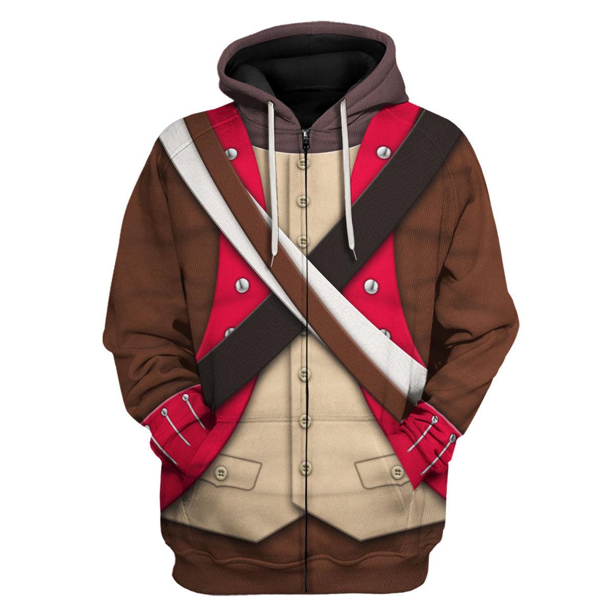Gearhomie American Infantry-6th Continental Regiment-1776-1783 Uniform All Over Print Hoodie Sweatshirt T-Shirt Tracksuit - Gearhomie.com