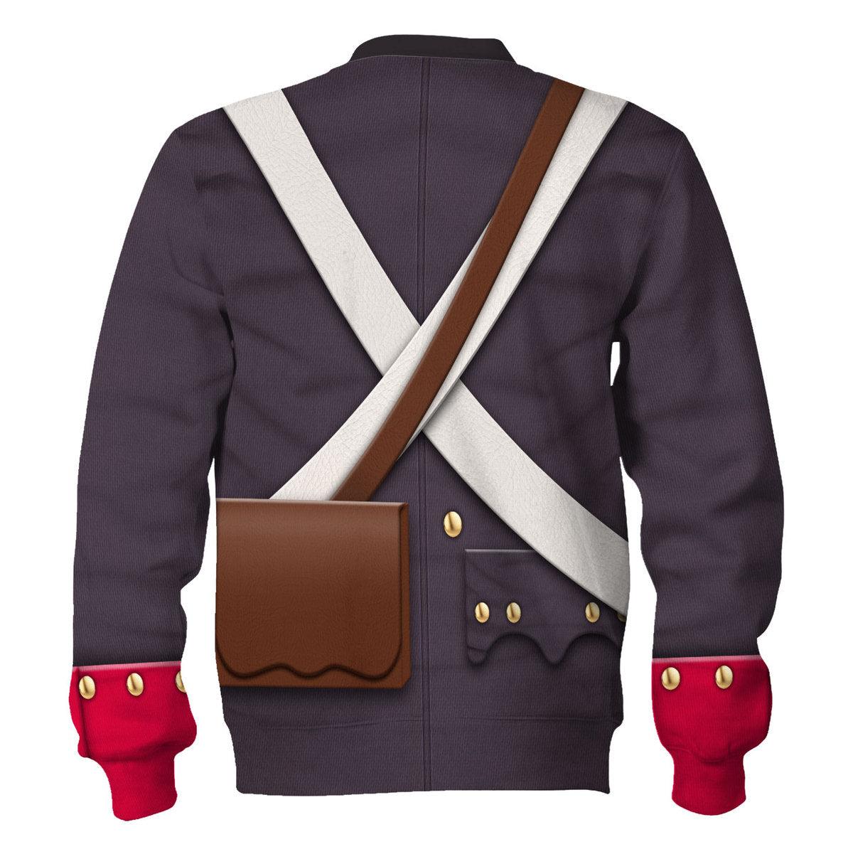 Gearhomie American Infantry-8th Continental Regiment-1783 Uniform All Over Print Hoodie Sweatshirt T-Shirt Tracksuit - Gearhomie.com