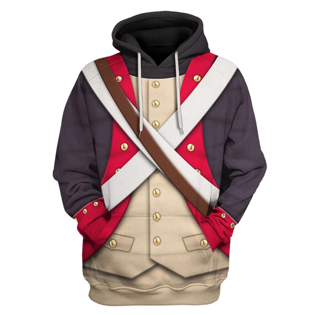 Gearhomie American Infantry-8th Continental Regiment-1783 Uniform All Over Print Hoodie Sweatshirt T-Shirt Tracksuit - Gearhomie.com