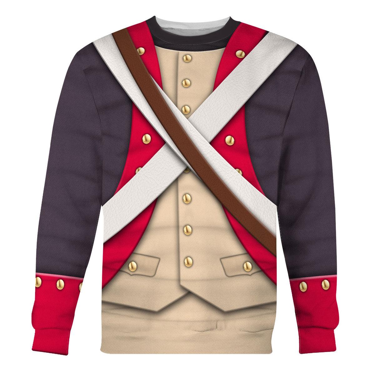 Gearhomie American Infantry-8th Continental Regiment-1783 Uniform All Over Print Hoodie Sweatshirt T-Shirt Tracksuit - Gearhomie.com