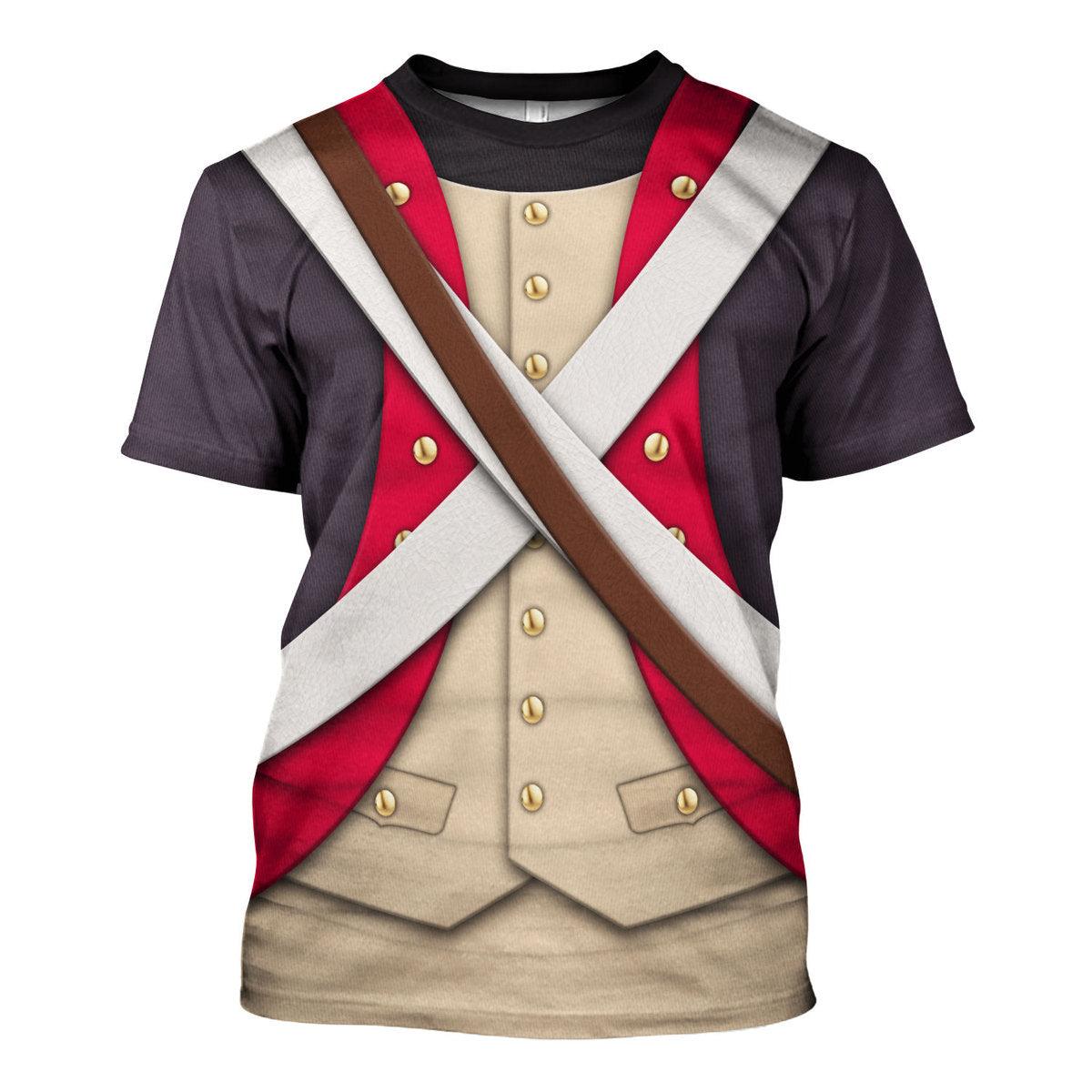 Gearhomie American Infantry-8th Continental Regiment-1783 Uniform All Over Print Hoodie Sweatshirt T-Shirt Tracksuit - Gearhomie.com