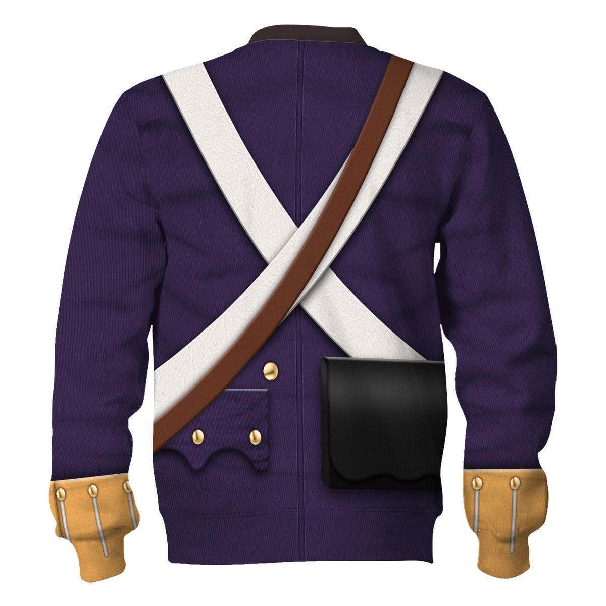 Gearhomie American Infantry-Full Marching-1776-1783 Uniform All Over Print Hoodie Sweatshirt T-Shirt Tracksuit - Gearhomie.com