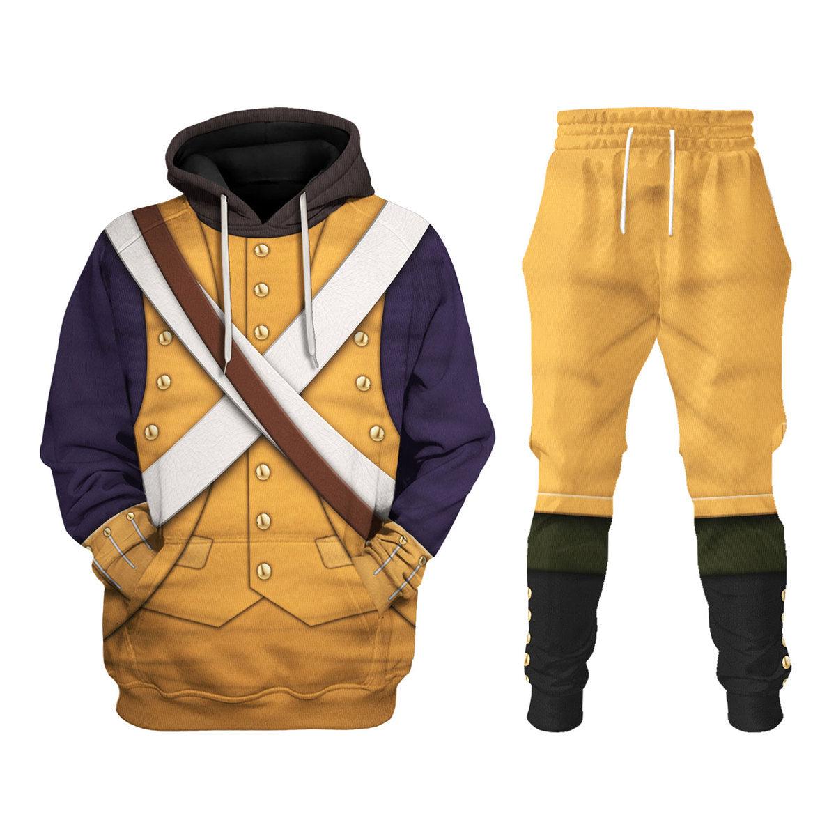 Gearhomie American Infantry-Full Marching-1776-1783 Uniform All Over Print Hoodie Sweatshirt T-Shirt Tracksuit - Gearhomie.com
