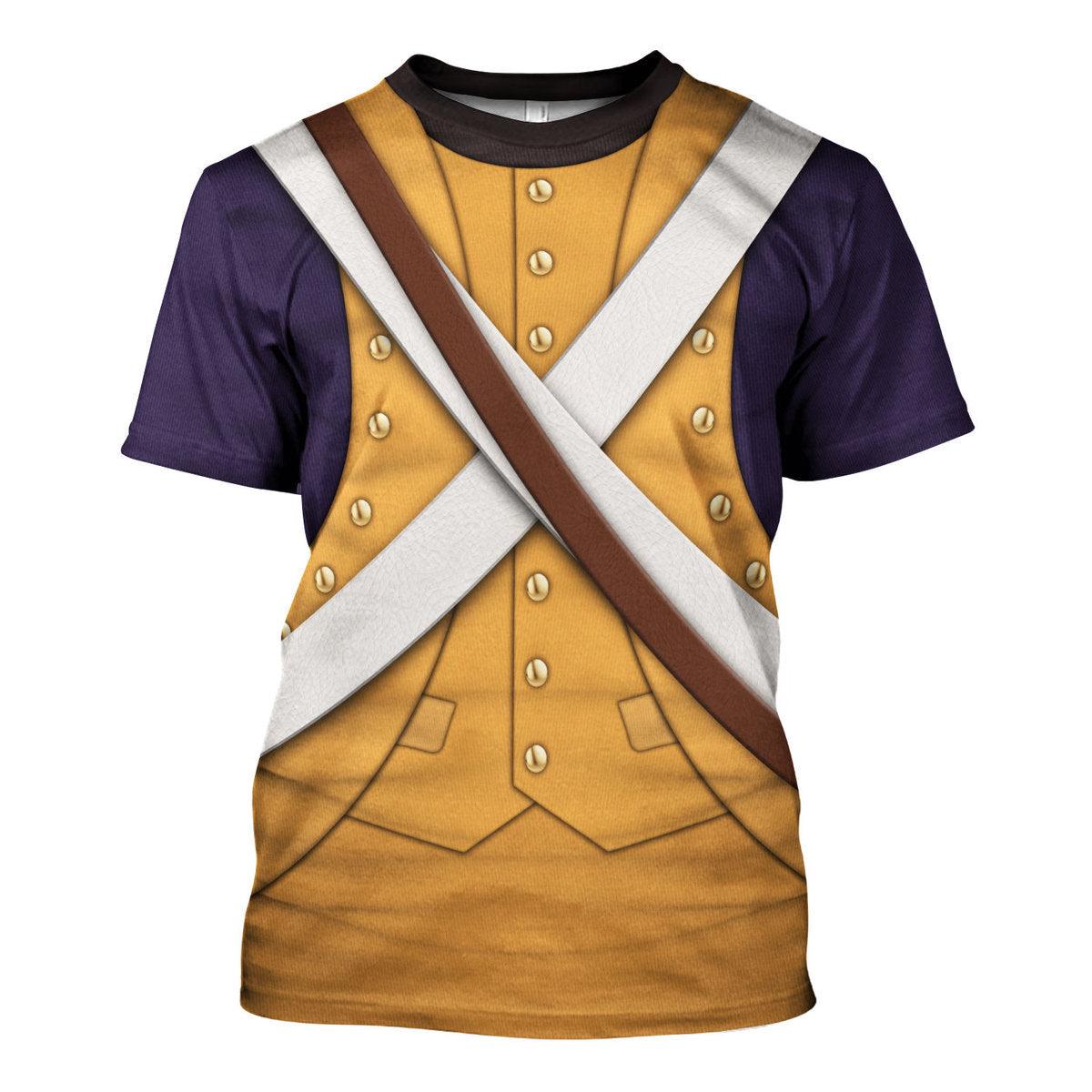 Gearhomie American Infantry-Full Marching-1776-1783 Uniform All Over Print Hoodie Sweatshirt T-Shirt Tracksuit - Gearhomie.com