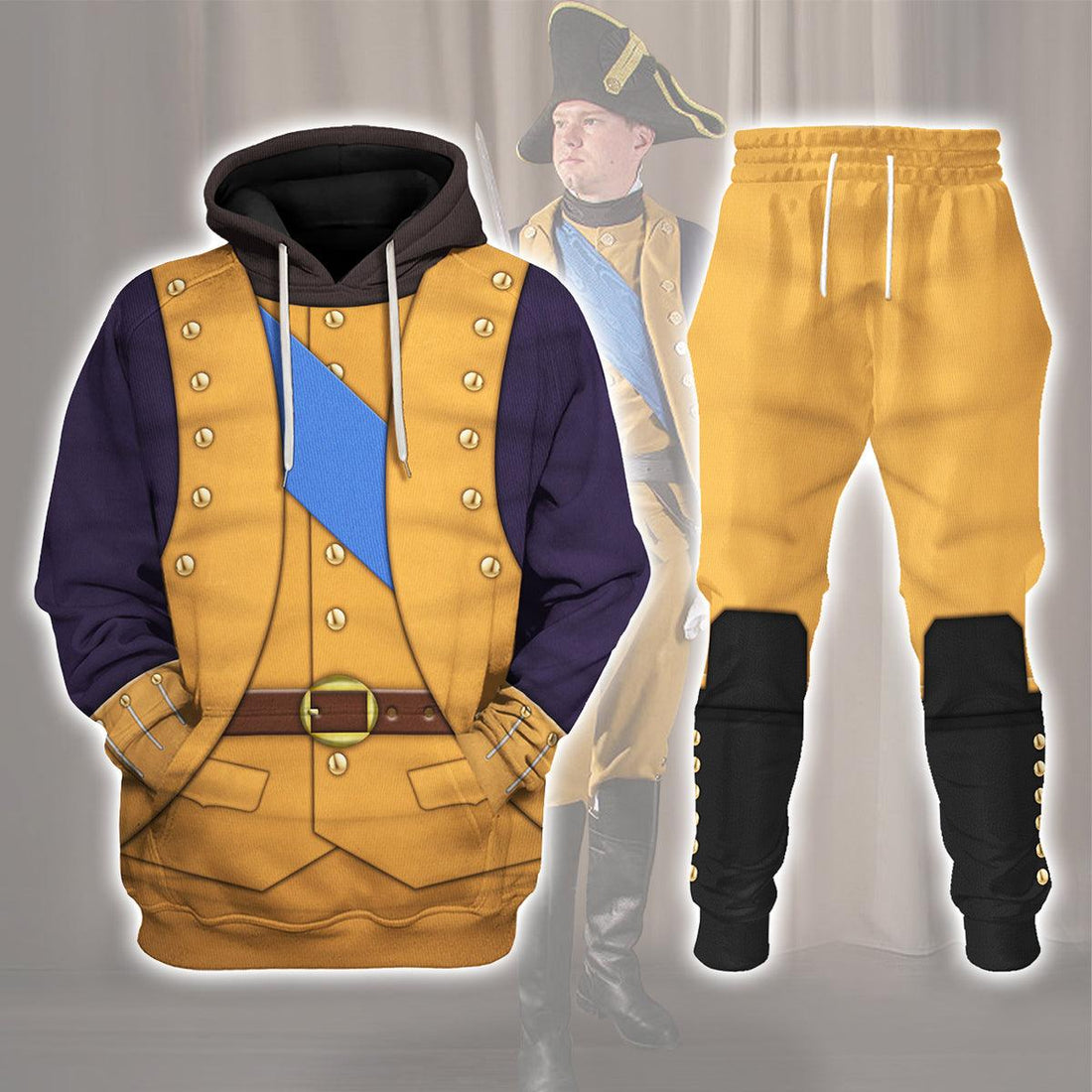 Gearhomie American Infantry Officer-1776-1783 Uniform All Over Print Hoodie Sweatshirt T-Shirt Tracksuit - Gearhomie.com