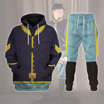 Gearhomie American Union Army- Cavalry Sergeant Costume Hoodie Sweatshirt T-Shirt Tracksuit - DucG