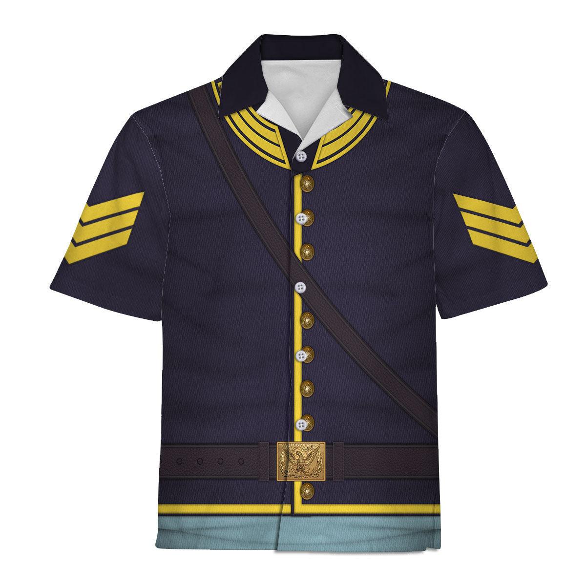 Gearhomie American Union Army- Cavalry Sergeant Uniform All Over Print Hoodie Sweatshirt T-Shirt Tracksuit - Gearhomie.com