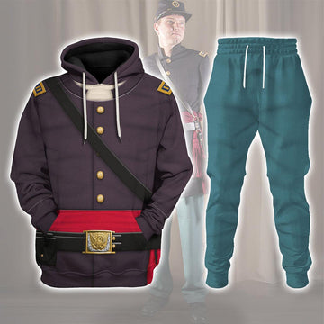 CustomsPig American Union Army Infantry Officer-Captain Uniform All Over Print Hoodie Sweatshirt T-Shirt Tracksuit - CustomsPig.com