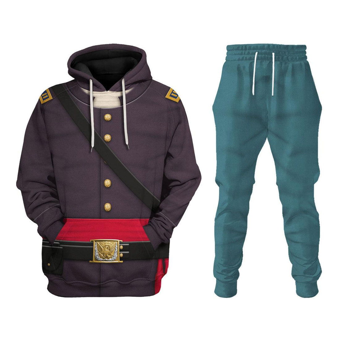 Gearhomie American Union Army Infantry Officer-Captain Uniform All Over Print Hoodie Sweatshirt T-Shirt Tracksuit - Gearhomie.com