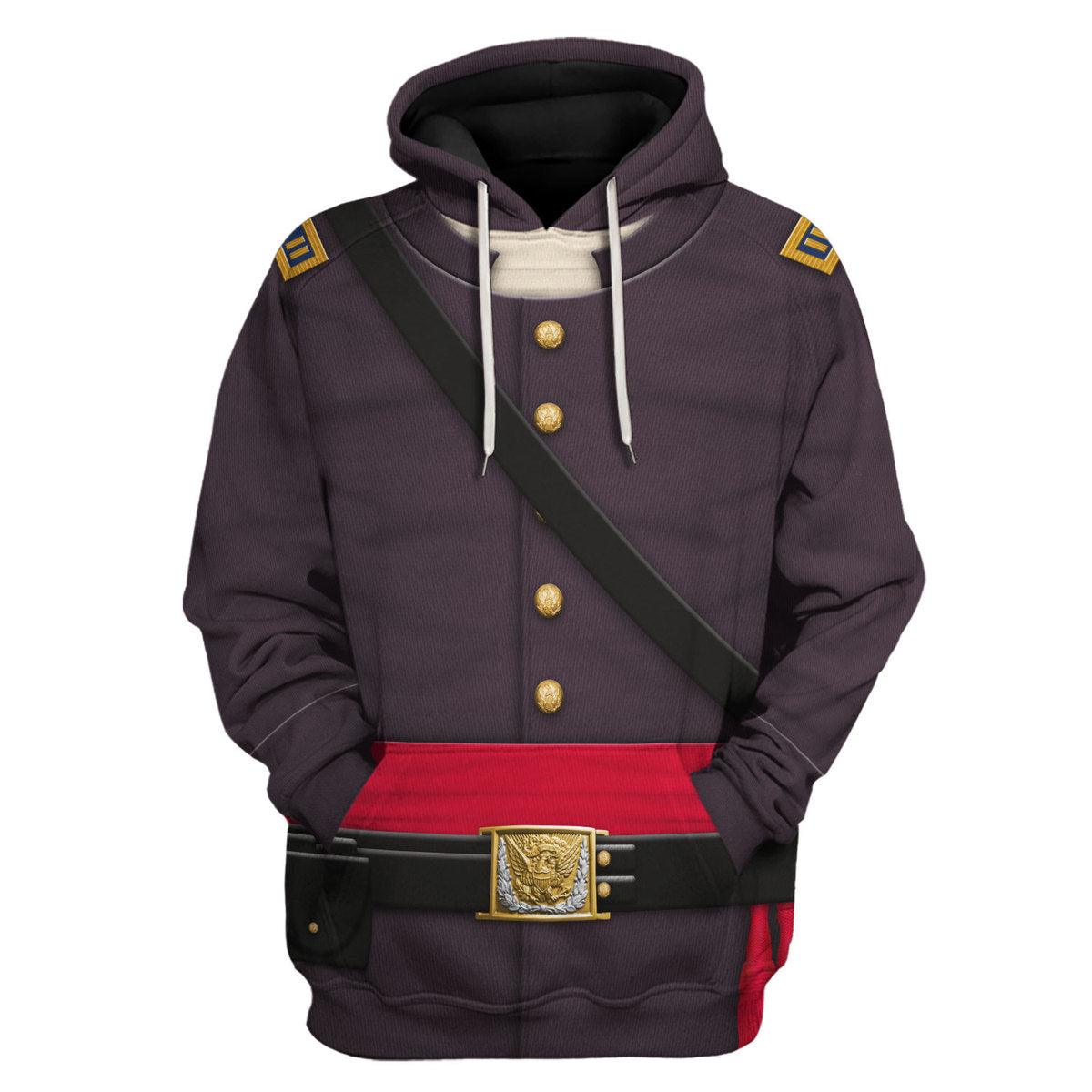 Gearhomie American Union Army Infantry Officer-Captain Uniform All Over Print Hoodie Sweatshirt T-Shirt Tracksuit - Gearhomie.com