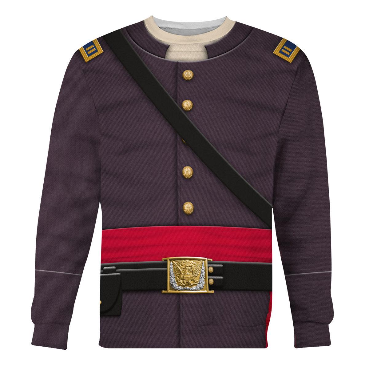 Gearhomie American Union Army Infantry Officer-Captain Uniform All Over Print Hoodie Sweatshirt T-Shirt Tracksuit - Gearhomie.com