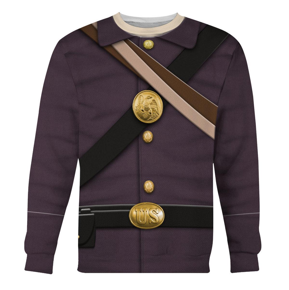Gearhomie American Union Army-Infantry-Private Soldier Uniform All Over Print Hoodie Sweatshirt T-Shirt Tracksuit - Gearhomie.com