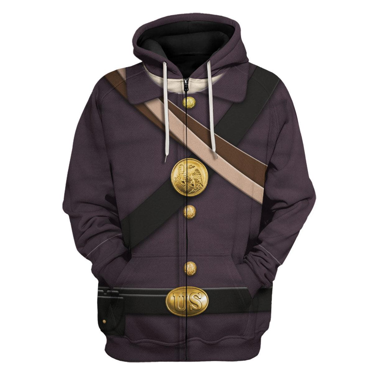 Gearhomie American Union Army-Infantry-Private Soldier Uniform All Over Print Hoodie Sweatshirt T-Shirt Tracksuit - Gearhomie.com