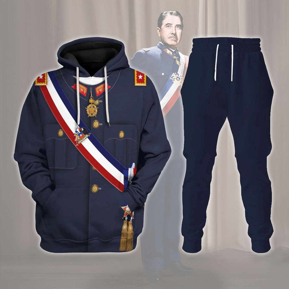 Gearhomie Augusto Pinochet 29th President Of Chile Costume Hoodie Sweatshirt T-Shirt Tracksuit - Gearhomie.com