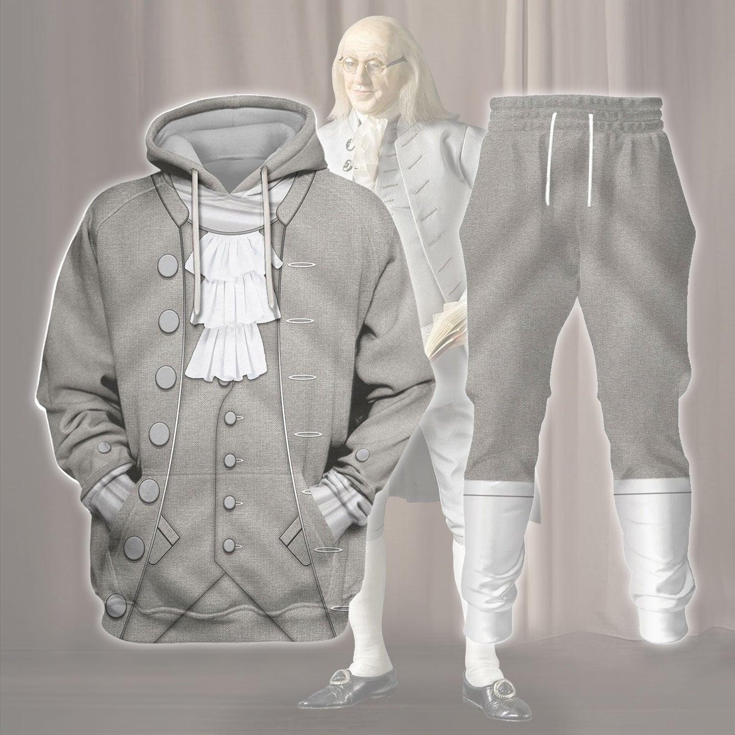 Gearhomie Benjamin Franklin Founding Father of the United States Costume Hoodie Sweatshirt T-Shirt Tracksuit - Gearhomie.com