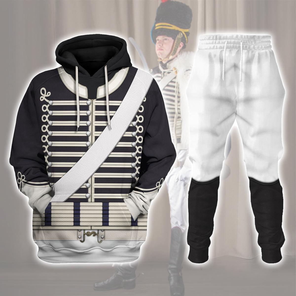 CustomsPig British 18th Hussar-Full Dress (1806-1815) Uniform All Over Print Hoodie Sweatshirt T-Shirt Tracksuit - CustomsPig.com