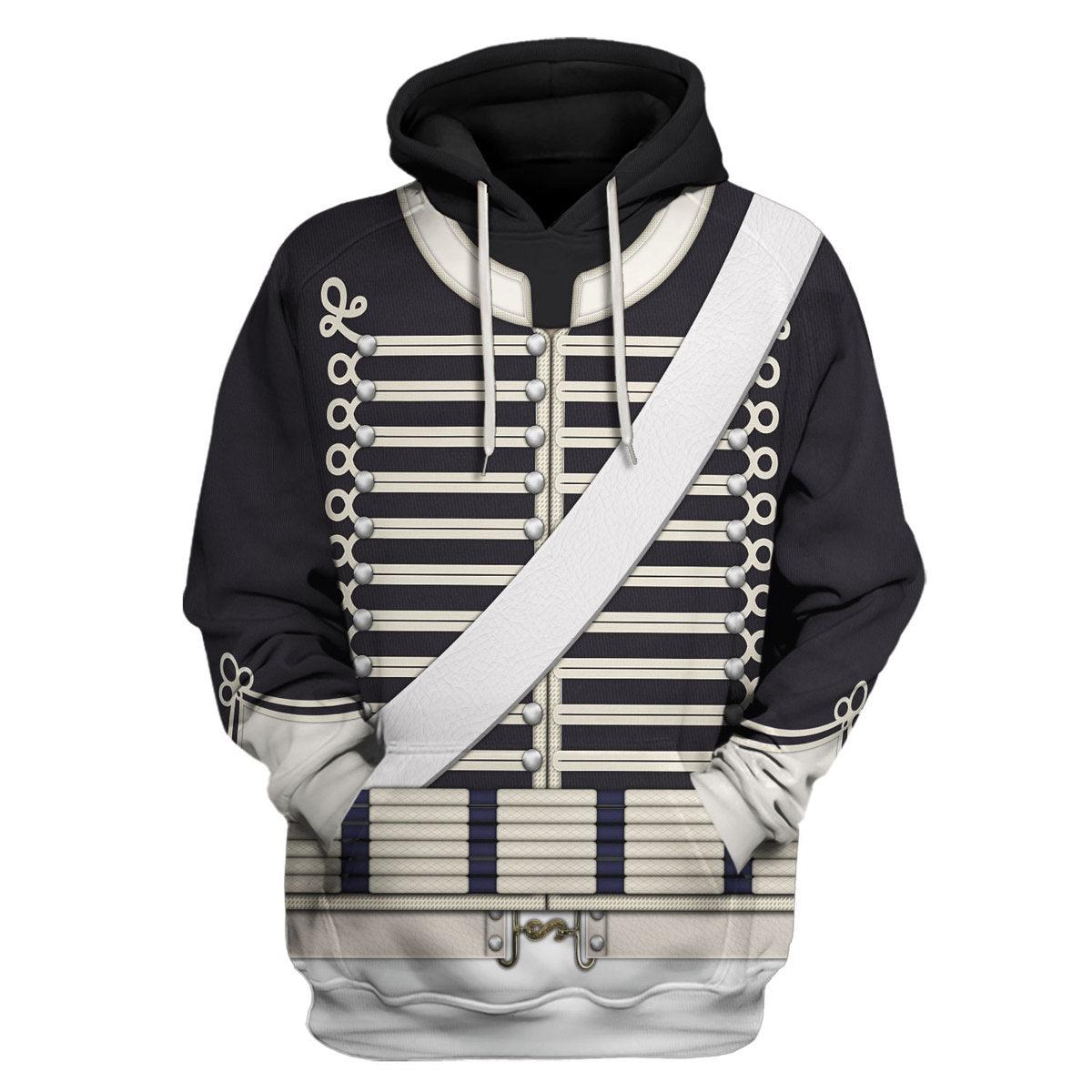 CustomsPig British 18th Hussar-Full Dress (1806-1815) Uniform All Over Print Hoodie Sweatshirt T-Shirt Tracksuit - CustomsPig.com