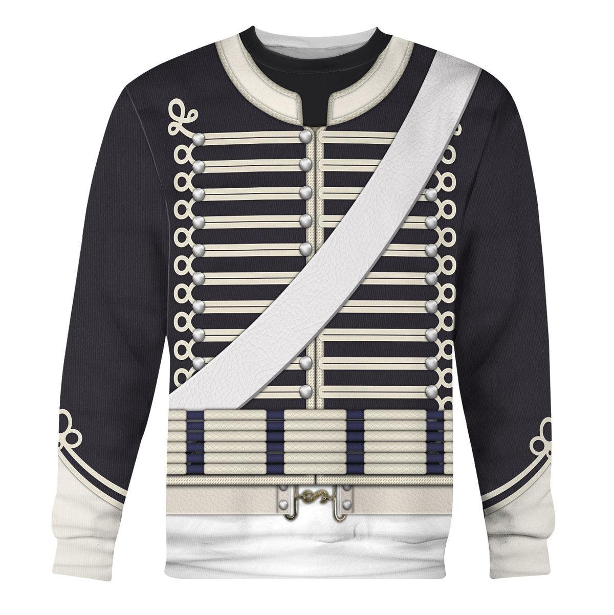 CustomsPig British 18th Hussar-Full Dress (1806-1815) Uniform All Over Print Hoodie Sweatshirt T-Shirt Tracksuit - CustomsPig.com